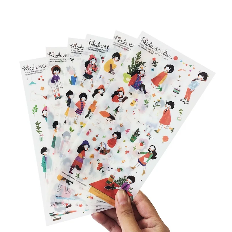 6 листов/упаковка наклейки из ПВХ для дневника девочек|decorative decorative|decorative stationerydecor