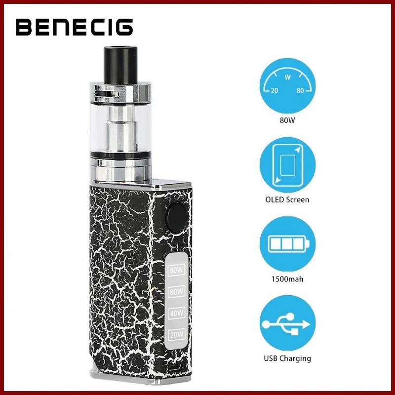 Стартовый вейп Benecig Storm 80 Вт электронная сигарета вапорайзер аккумулятор 1500 мАч