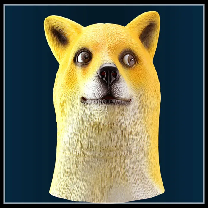 2016 Новинка! Забавная голова doge 3D латексная маска для косплея костюм на Хэллоуин God