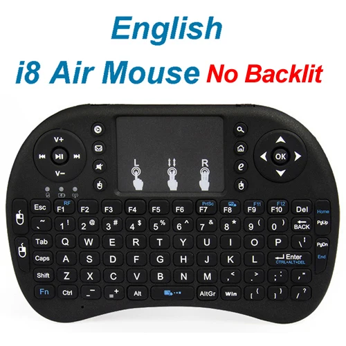 No light English 3 шт./лот i8 Air Мышь мини Беспроводной Клавиатура Универсальный Smart Remote Управление подсветкой для Android ТВ коробка X96 T95 PC PS3 геймпад - Цвет: No light English