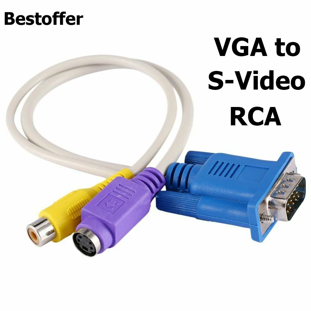Прочный ПК/ноутбук VGA SVGA в S Video 3 RCA композитный AV ТВ выход конвертер Кабель|Кабели