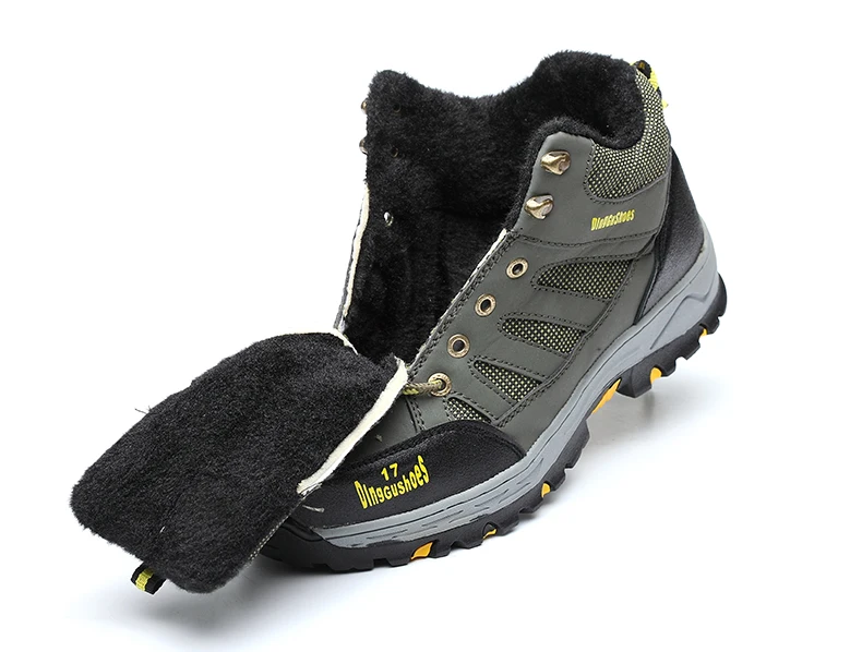 Женская Рабочая защитная обувь винтажная зимняя теплая меховая со стальным