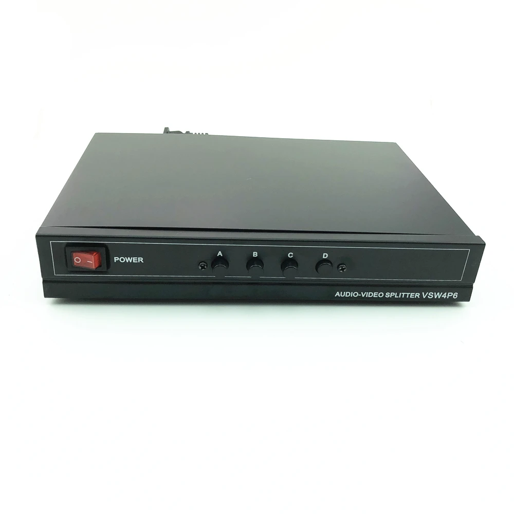4 Порты 6 выход Композитный 3 RCA аудио видео AV Переключатель выбора Switcher коробка в
