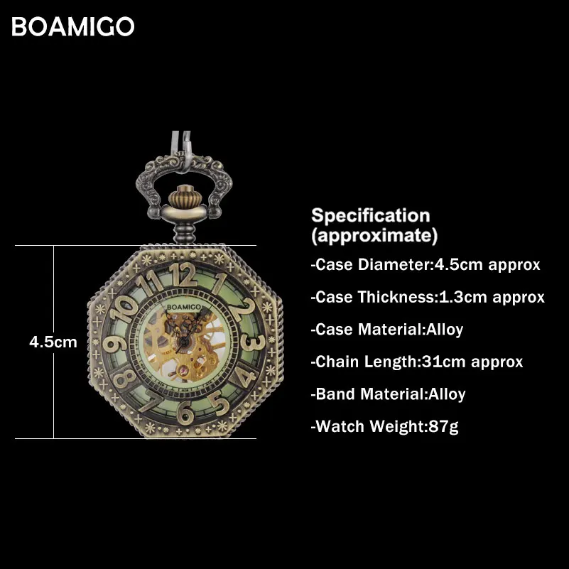 Мужские карманные часы антикварные механические скелетоны горячий медный