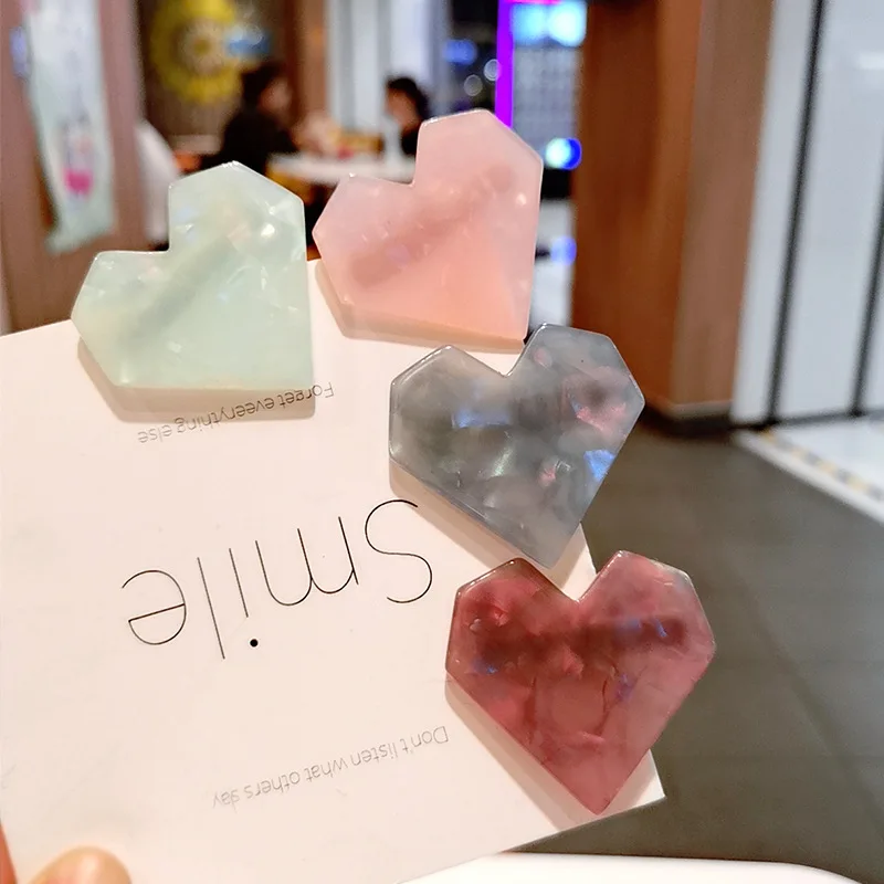 Корейские заколки в форме сердца INS стиль Женские ручной работы шпильки для волос Элегантные женские BB боковые заколки Аксессуары.