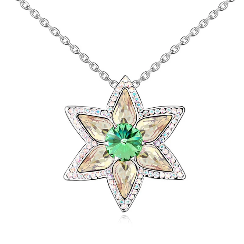 Новый Подвески женщин Австрия Кристалл Цепочки и ожерелья аромат цветок