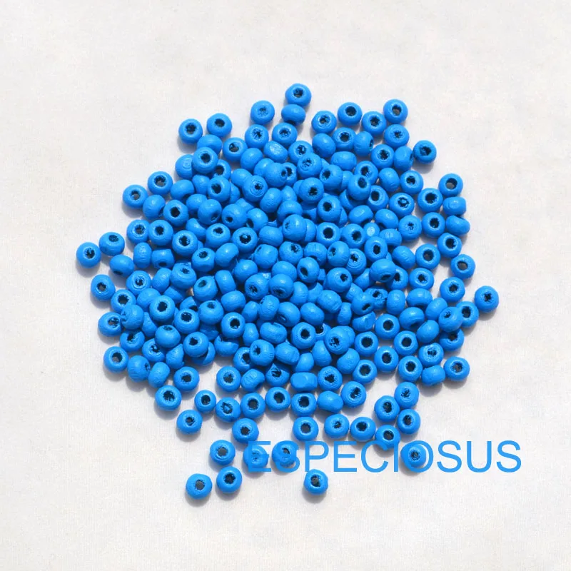 

500pcs In A Lot DIY Jewelry Findings 4*5MM Round Shape Beads Mix Color Wooden Beads Accessories Bracelet Making Department