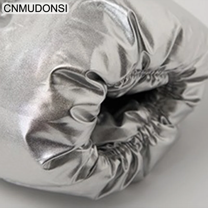 

CNMUDONSI 2018 New Autumn Winter Women Full Sleeve Zipper Hooded Collar Loose Metal Color Glossy Fashion Casual Down Jacket XXL