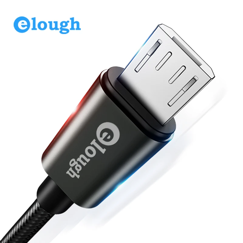 Elough micro usb кабель для samsung huawei xiaomi microusb Синхронизация данных кабель для мобильного телефона нейлоновый плетеный кабель для быстрой зарядки провод