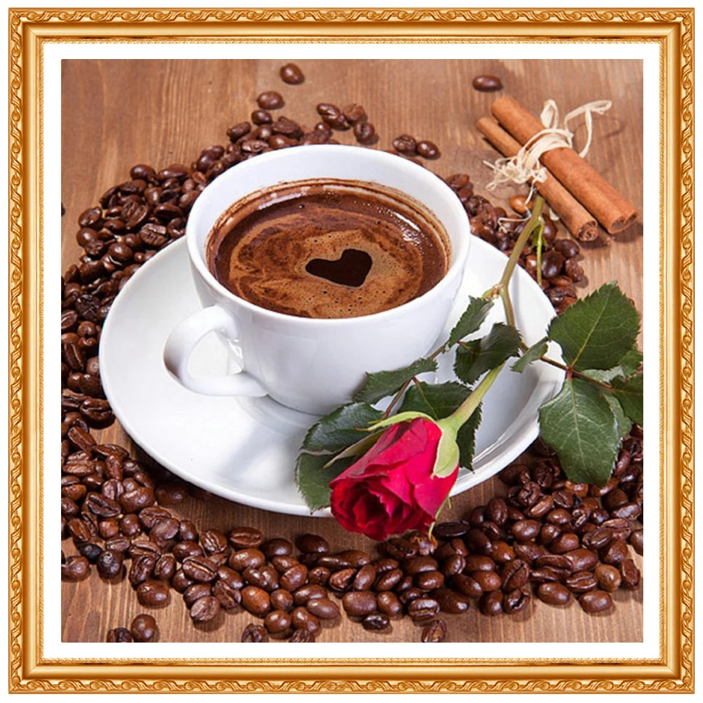 5D Coffee Cup Pattern Diamond Embroidery Diy Needlework Painting Cross Stitch Full Drill Rhinestone Paintings Decoration | Дом и сад