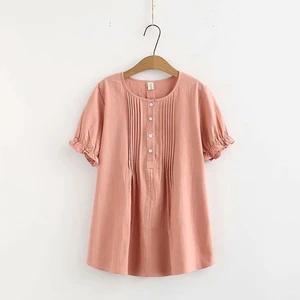 Размера плюс модная женская хлопковая Однотонная футболка, офисные женские летние топы