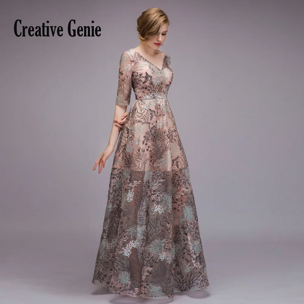 Vestidos De Fiesta Вечерние платья Длинные 2018 новые кружевные с v-образным вырезом и
