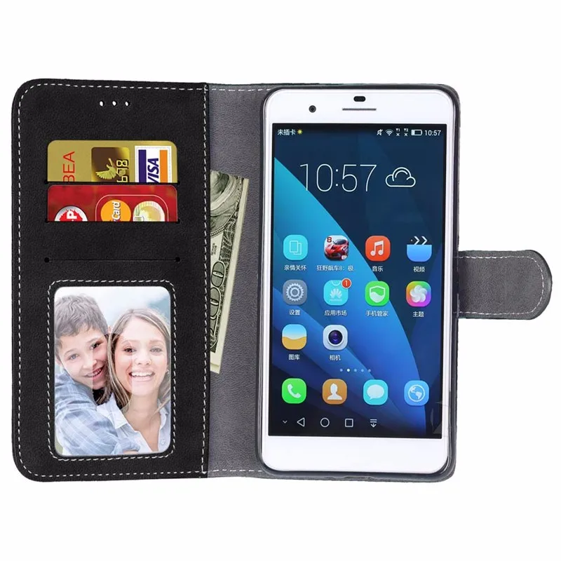 Для Huawei Honor 6 Plus чехол 5 &quotкошелек Обложка на заднюю панель из искусственной кожи