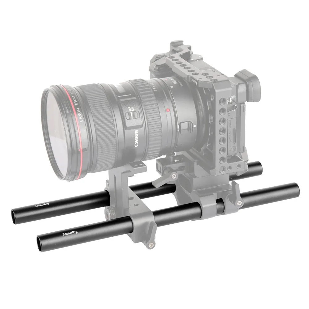 SmallRig 2 шт. 15 мм черный Алюминий сплавы стержень (M12 25cm) 10 дюймов рельсовая система