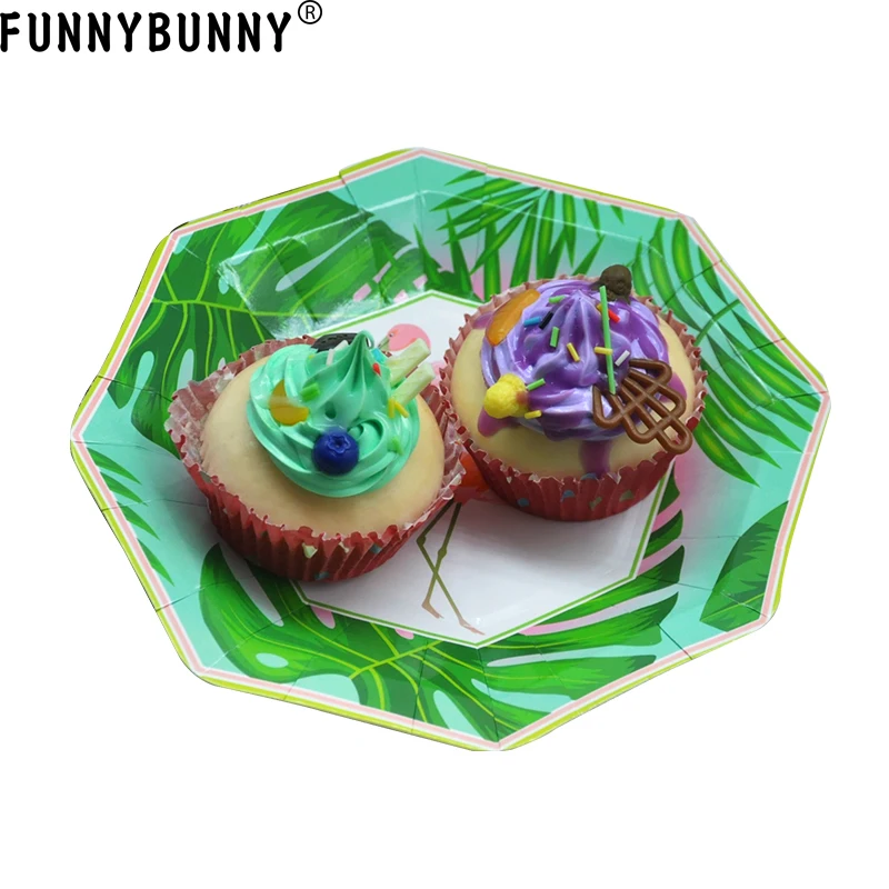 Одноразовые бумажные тарелки FUNNYBUNNY для вечеринок в стиле фламинго | Дом и сад