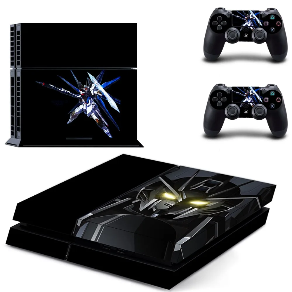 Виниловая наклейка на кожу для консоли Sony Playstation 4 и 2 контроллеров PS4 с русским
