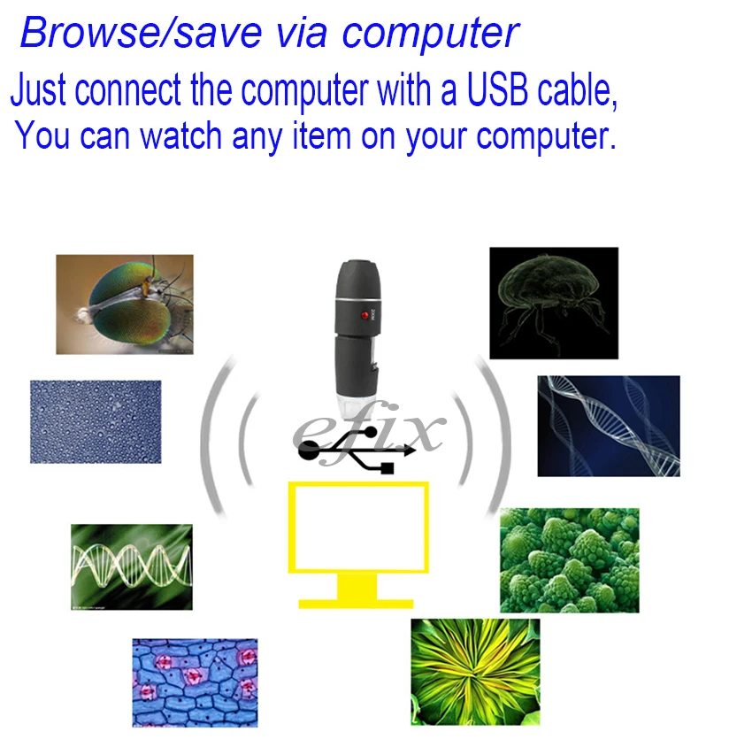 Цифровой микроскоп с 8 светодиодами 500X 1000X