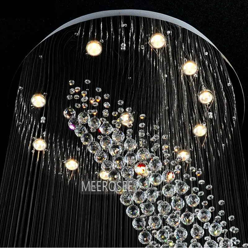 Goedkoop Grote Spiraal Crystal Plafond Lichtpunt Grote Lustres De Cristal Armatuur Villa Kristallen Lamp Voor Trap, Hal, Lobby