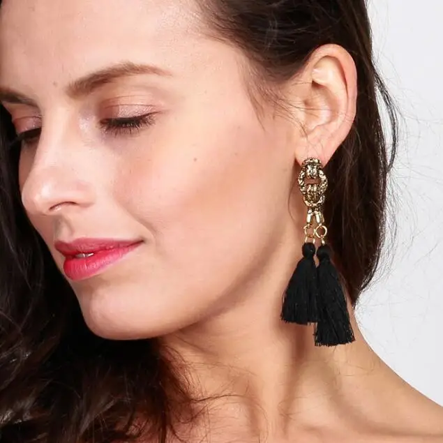 Модные серьги кисточки ювелирные изделия Букле D'oreille Ethnique бахрома Висячие для