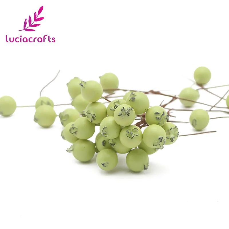 C2 Light Green Lucia crafts, 50 шт./лот, искусственные фруктовые ягоды, гранат, вишня, тычинка, для свадьбы, дома, Рождества, декоративные, A0601 - Цвет: C2 Light Green