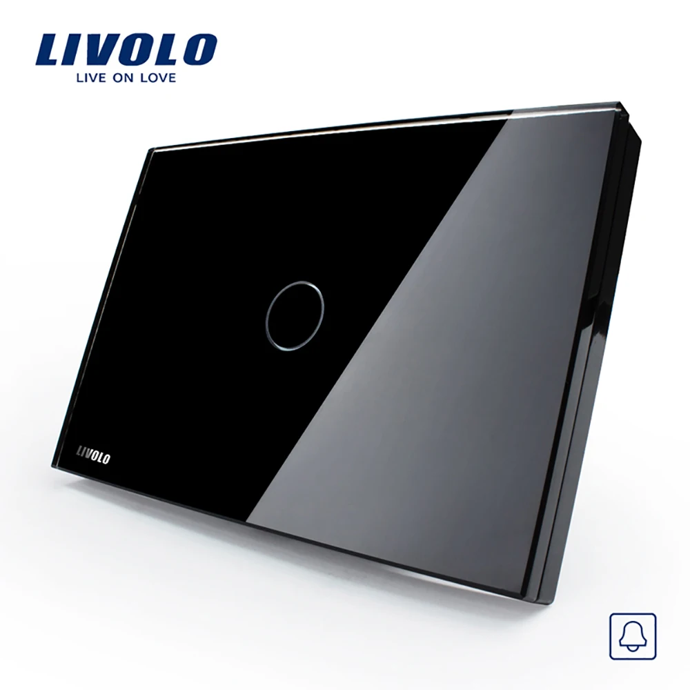 Livolo US стандартный дверной Звонок переключатель белая кристальная стеклянная