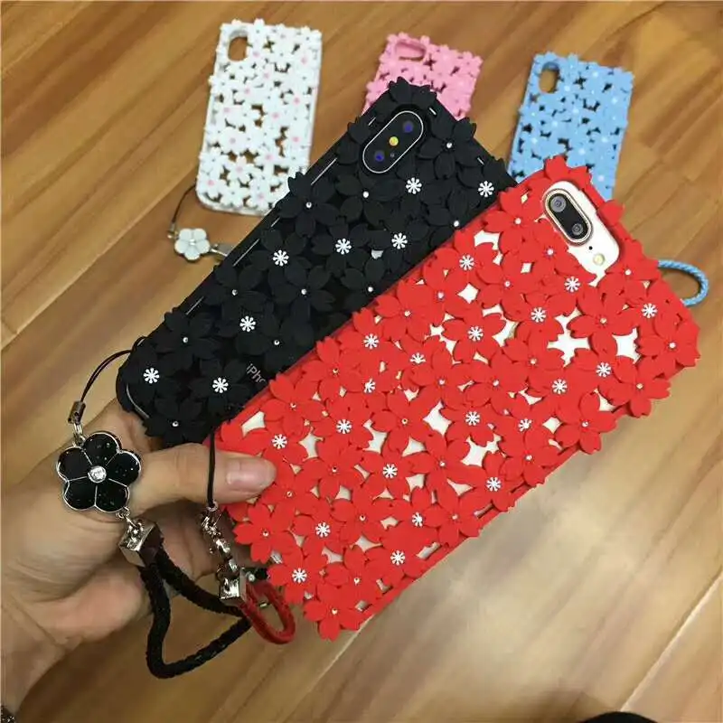 Himtop ТПУ силиконовый Полые точки дрель цветок оболочки для iPhone 6 7 8 X плюс|Бамперы| |
