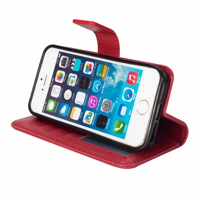 Чехол-подставка из искусственной кожи для Iphone X, XR, XS, Max, 8, 7, 6, 6S Plus, 5S, 5, роскошный силиконовый чехол-книжка с отделением для карт