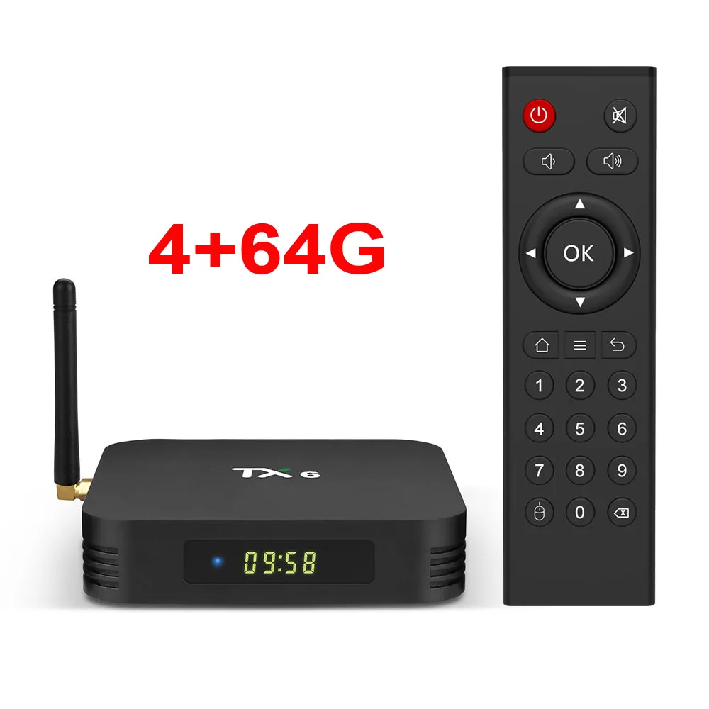 4G 64G ТВ-бокс Tanix TX6 Smart Android 9,0 4G 32G Allwinner H6 quad core 2,4G+ 5G Dual Wifi BT4.1 телеприставка 4 K HD H.265 медиаплеер - Цвет: 4G 64G