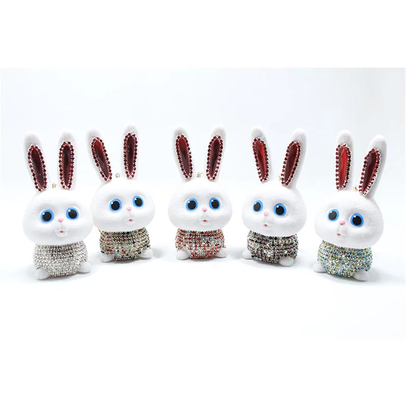 2018 Новый мини с украшением в виде кристаллов кролик для девочек брелки ключей