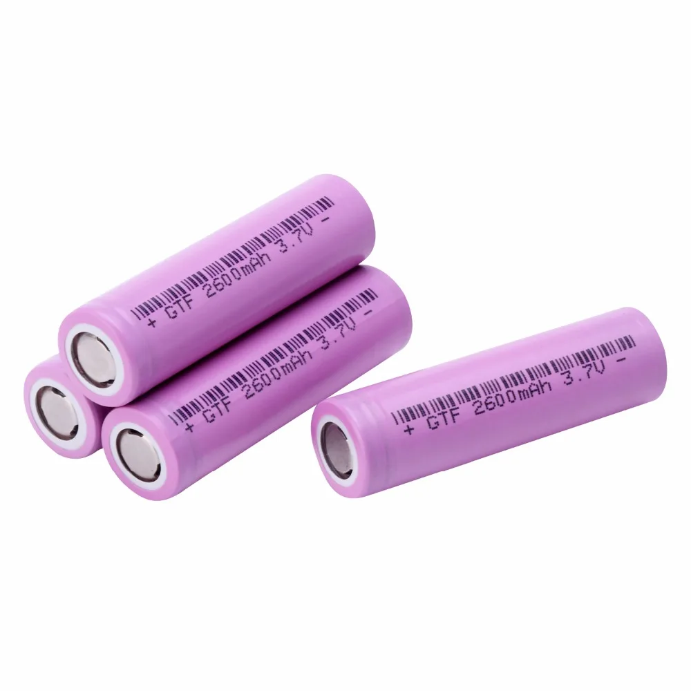 GTF 18650 26F 3 7 V 2600mAh Li Ion перезаряжаемая батарея для внешнего аккумулятора фонарика