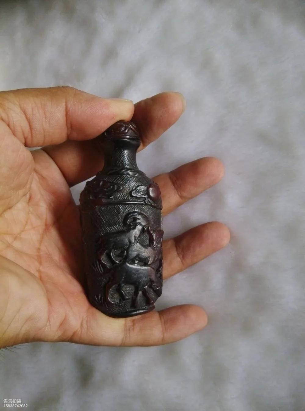 Collection old rhinoceros horn bone snuff bottle sheep best adornment &amp collection free shipping | Дом и сад