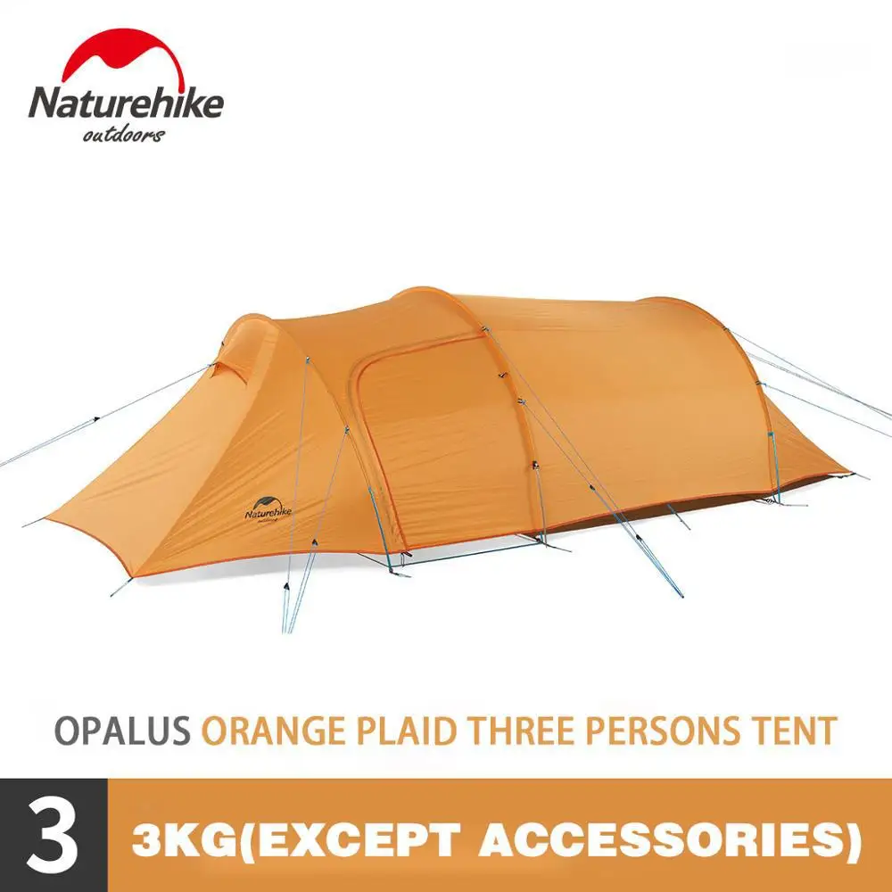 3 Persons-210T Nturehike Opalus туннельный кемпинговый тент 3-4 Personsn Сверхлегкий семейный тент 4 сезона 20D/210T тканевый тент Кемпинг Туризм - Цвет: 3 Persons-210T