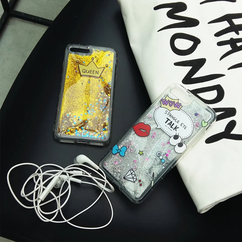 WMZSUCC Cute Cartoon Spangle Eye Queen Quicksand Glitter Phone Covers For iPhone X 6 7 8 Plus Liquid Case 6s |