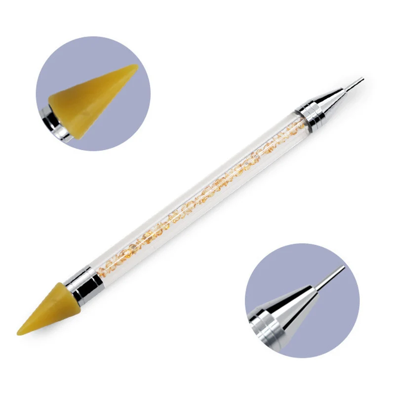 Fashion 1PC Double Head Transparent Pencil Decor Dotting Painting Pen Nail Art Crystal DIY Rhinestones Manicure Tools | Красота и