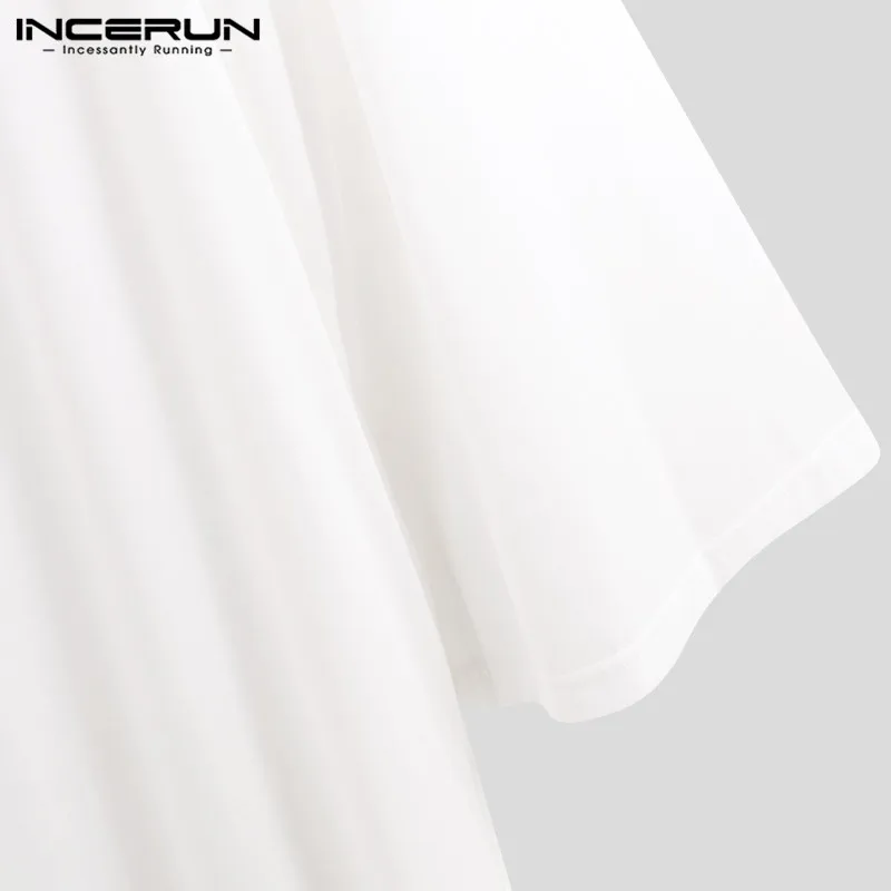 INCERUN Muslim Clothing Islamic Kaftan Robes Men Hooded Solid Clothes Long Sleeve Loose Men Jubba Thobe Saudi Arabia Kaftan