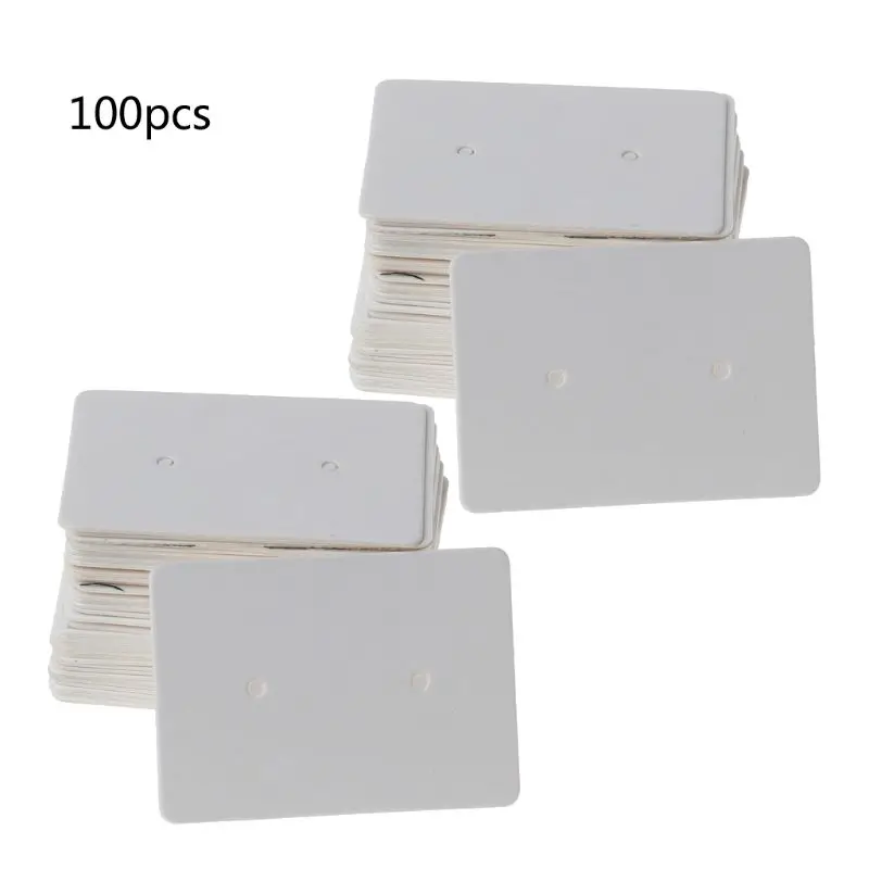 

100Pcs/Set Kraft Paper Cards Earrings Ear Studs Display Jewelry Packaging Cards X4YA