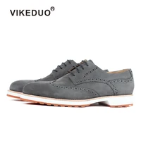 vikeduo handmade italy designer suede wedding party luxury outdoor fashion casual male dress genuine leather mens derby shoes