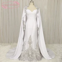 superkimjo muslim kaftan vestido fiesta mujer elegante white evening dresses long sleeve lace applique elegant evening gown
