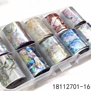 16 10 шт., 2,5*100 см, очаровательные наклейки для ногтей, набор цветов, белое золото, звездная бумага, переводная фольга, клейкие наклейки, украшения для ногтей - Цвет: 16