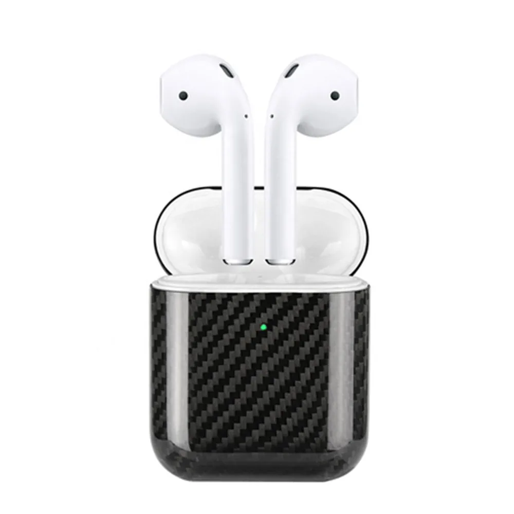 Премиум чехол для наушников из настоящего углеродного волокна для Apple AirPods чехол светодиодный Bluetooth беспроводной чехол для наушников AirPod чехол