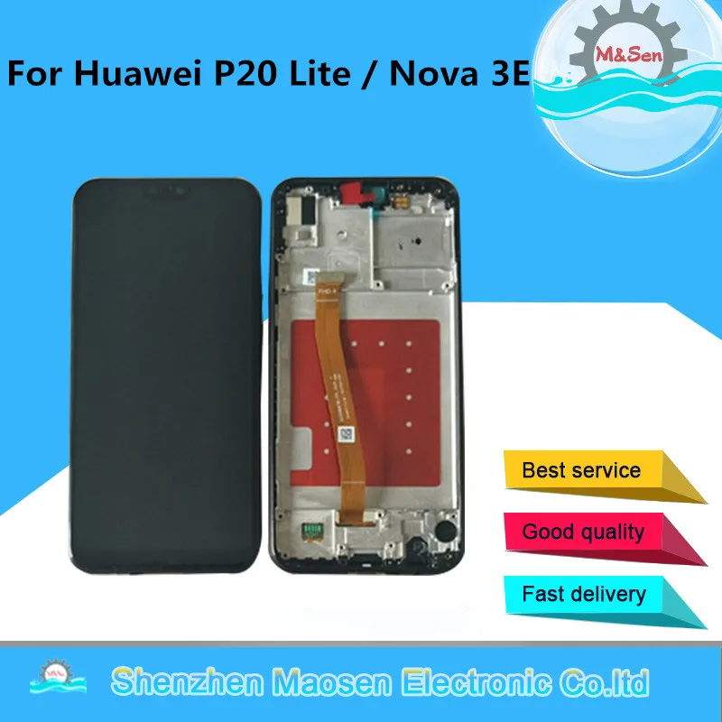 M& Sen для huawei P20 Lite/Nova 3E ЖК-экран+ сенсорная панель дигитайзер с рамкой+ светильник приближения сенсор гибкий кабель