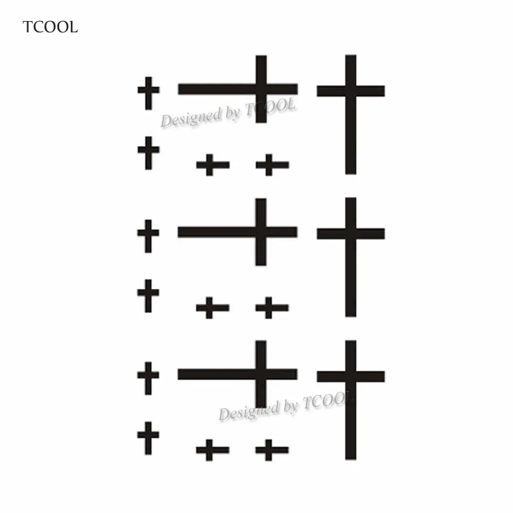 Временная фальшивые татуировки HXMAN Cross водостойкая наклейка для боди-арта женщин