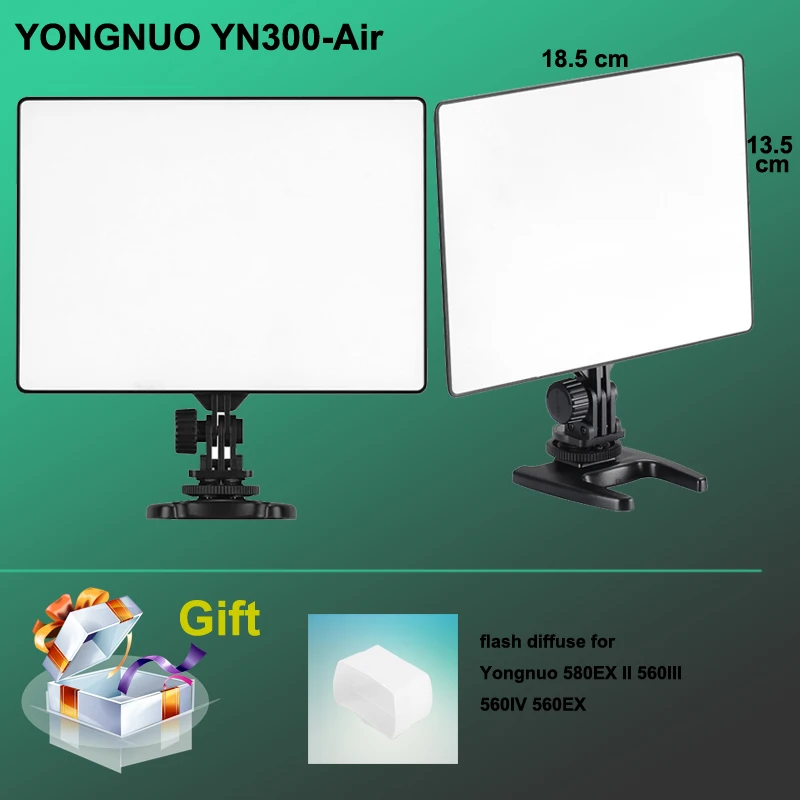 Yongnuo YN300 Air LED Видео свет 5500K Цветовая температура освещение видео фото камера для