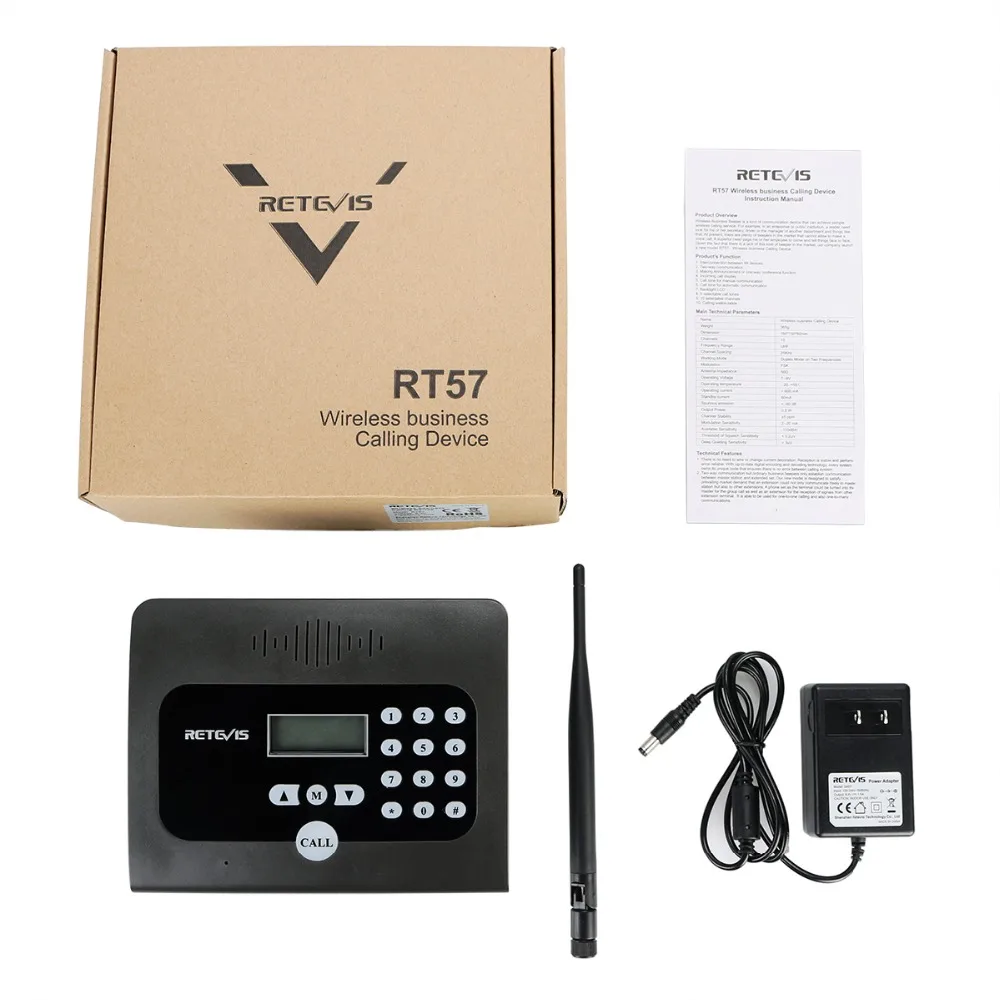 RETEVIS RT57 Duplex Indoor Wireless Voice Calling Intercom System Business Calling Device Two-way Desktop Radio For Office/Home