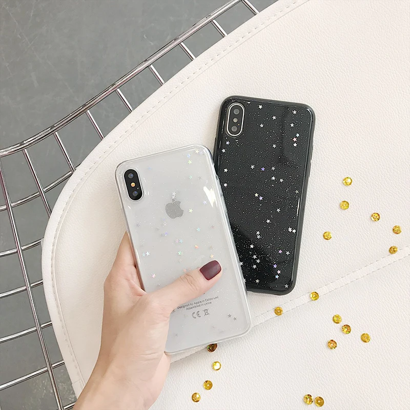 Чехол Coque для iphone 6 s Plus X 10 7 8 блестящие мягкие чехлы со звездами чехол XS Max XR 5