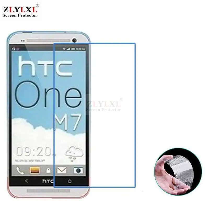 Стекло + Чехол прозрачный грязеотталкивающий мягкий задний для HTC one m7 закаленное