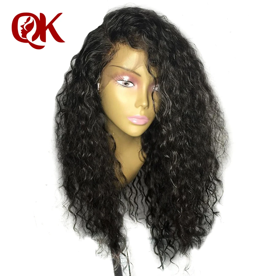 

QueenKing Hair Curly Lace Front Human Hair Wigs PrePlucked With Baby Hair Brazilian Remy Hair Lace Front Wig Bleached Knots