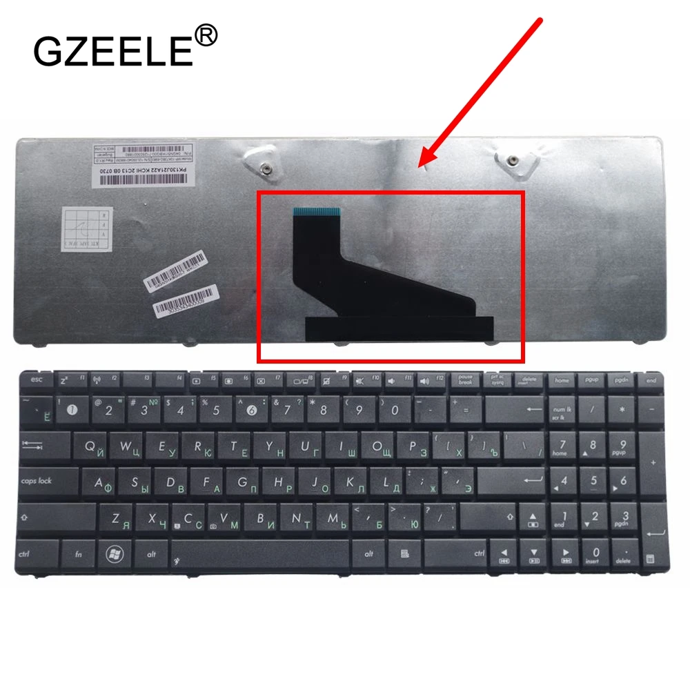 Русская клавиатура для ноутбука Asus X53BE X53TA X53TK A53BE A53BR A53BY A53TA A53TK A53Z K73B K73BR Черная |