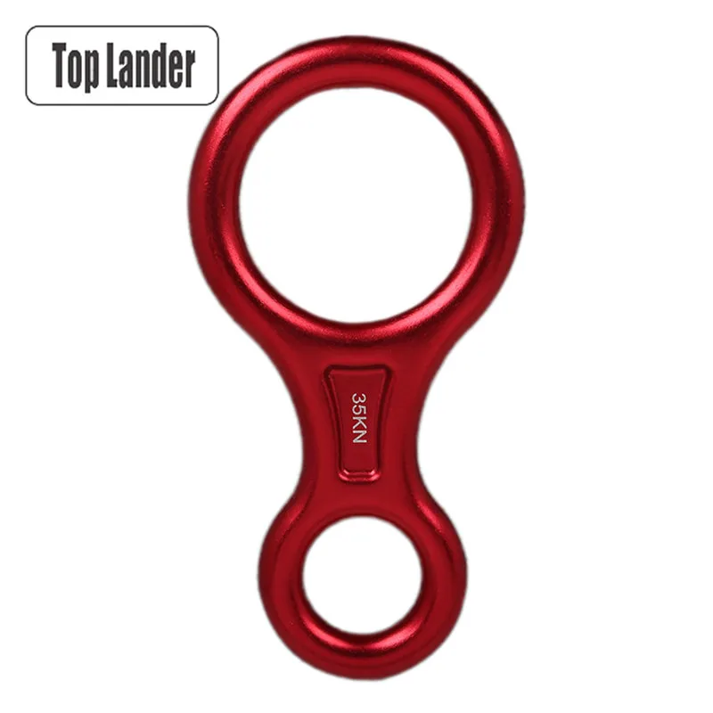 

35KN 8 Ring Descender Escape Rope Descent Device Abseiling Downhill Safety Ring Outdoor Rock Climbing Equipment Carabiner