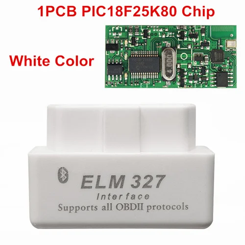 Супер Мини ELM327 V1.5 Bluetooth ELM 327 PIC18F25K80 чип 1,5 OBD2 OBDII диагностический инструмент для Android Крутящий момент Автомобильный сканер кода - Цвет: White 1PCB